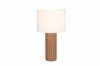 Lampka nocna stołowa ceramiczna podstawa tkaninowy abażur brązowa minimalistyczna klasyczna BLAIR R51811072 Rl